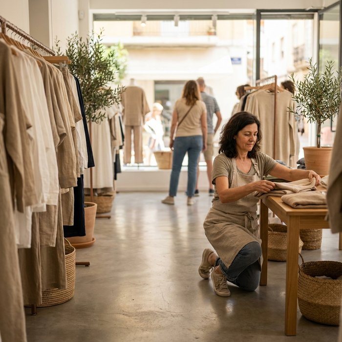 Interno di un negozio di abbigliamento